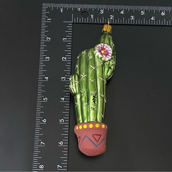 Vintage Handblown Mercury Glass Potted Cactus Christmas Tree Ornament Germany - Picture 5 of 13